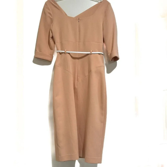 Black Halo Jackie O 3/4 Sleeve Sheath Dress NEW Fresco Size 4 - Picture 10 of 16